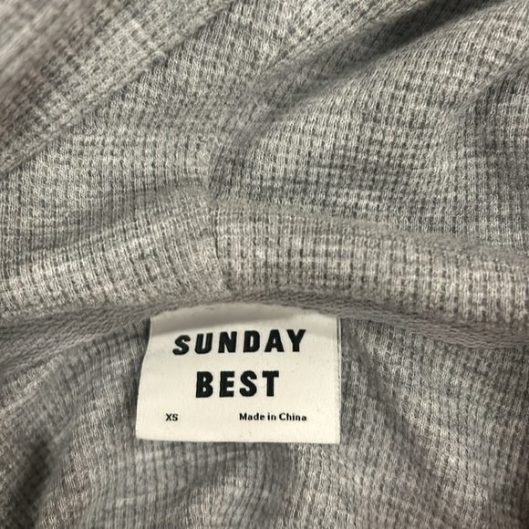 Sunday Best Cropped Waffle Knit Hoodie - Picture 3 of 3